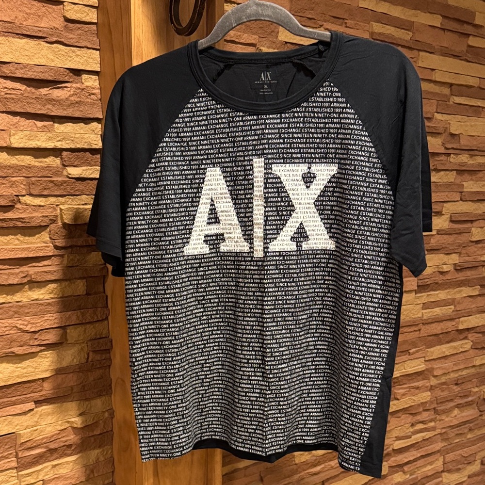 Armani Exchange Men's Black Graphic T-Shirt